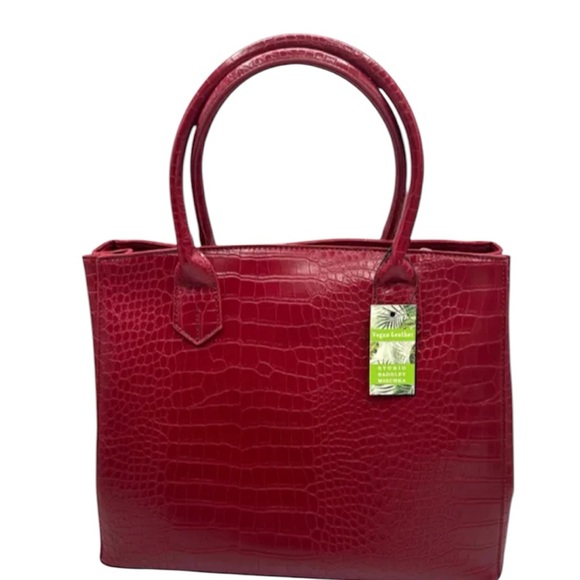 NWT Badgley Mischka Red Crocodile Totes w/crossbody strap - Picture 2 of 2